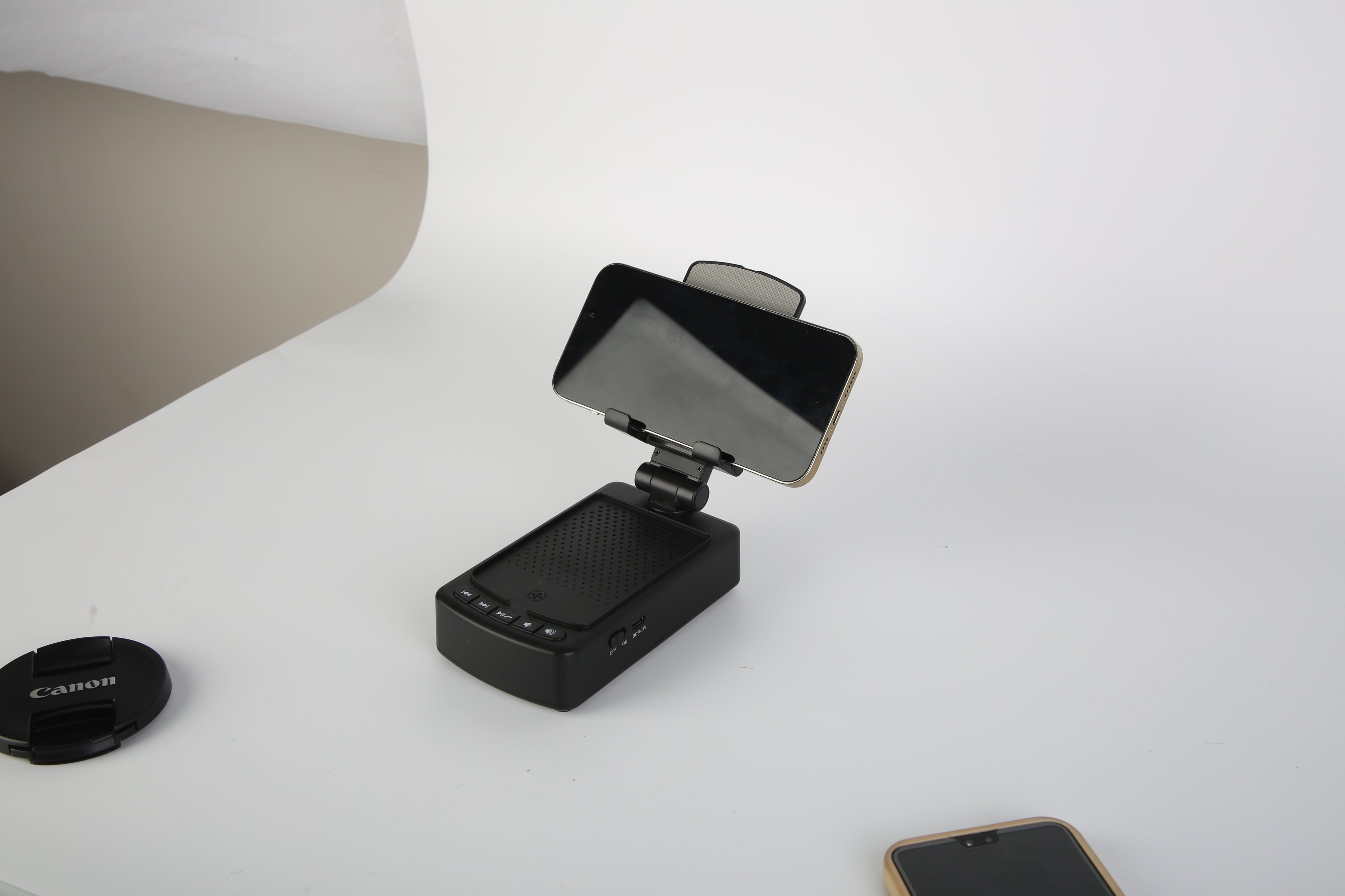 1Pc Cell Phone Stand With HD Surround Wireless Speaker Power Bank Portable Foldable Charging Phone Stand With Anti Slip Base Compatible With Phone Tablet For Home Office Outdoor