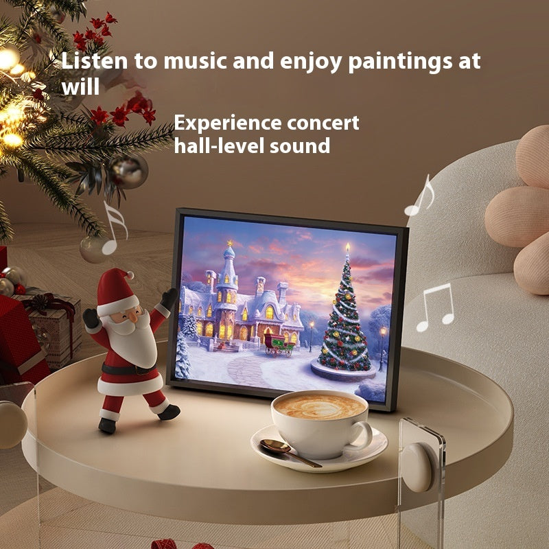 Christmas Mini Bluetooth Speaker Painting with LED Lights