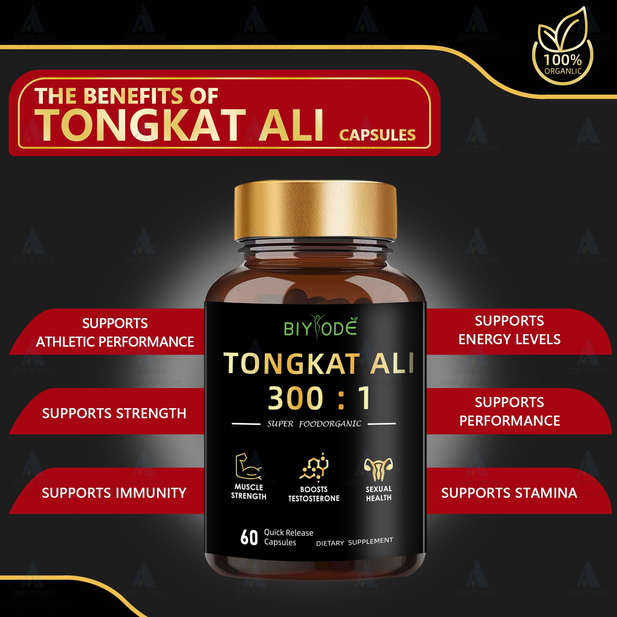 Jiabeikang Factory Natural Tongkat Ali Extract Pills For Men Male Energy Boost Dietary Supplement Capsules