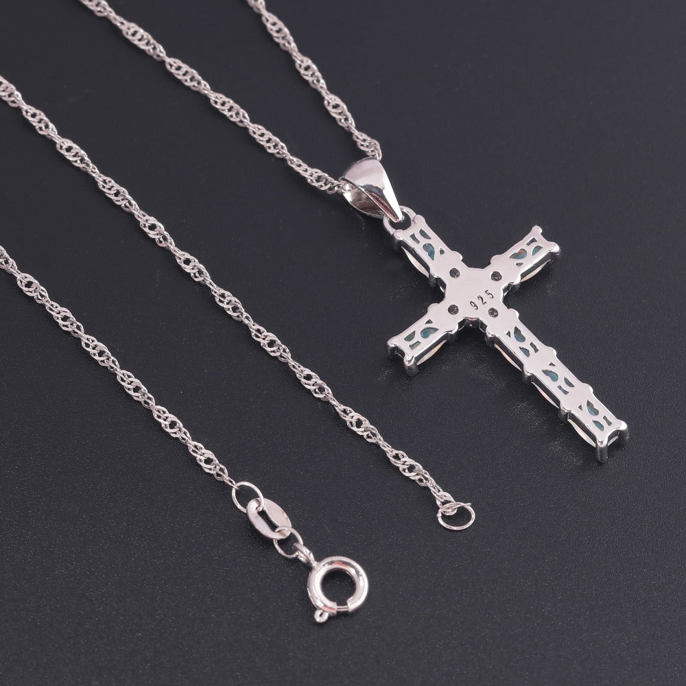 Ladies Cross Pendant Necklace