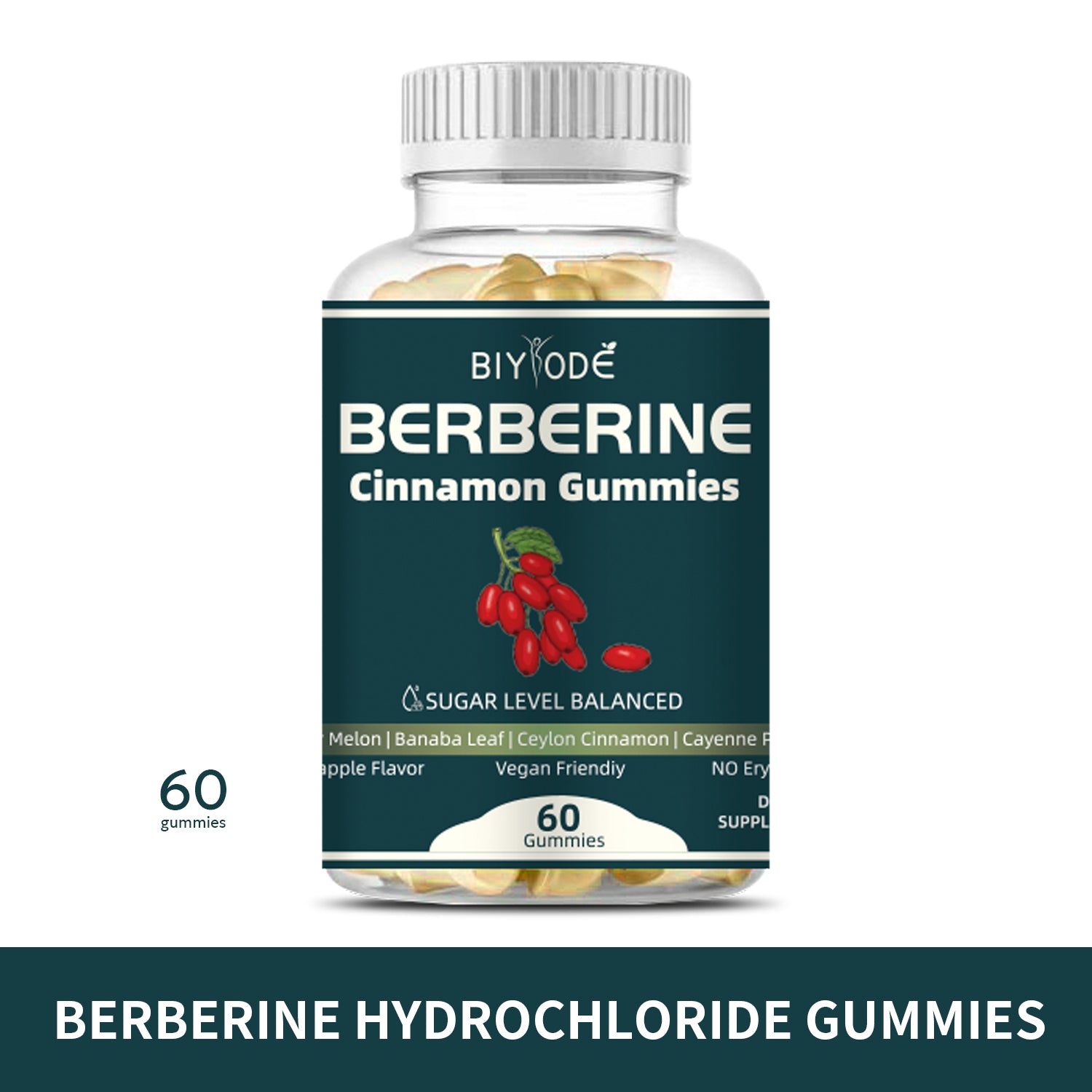 Biyode OEM ODM Wholesale Berberine Cinnamon Herbal Extract Gummies Natural Daily Wellness Support