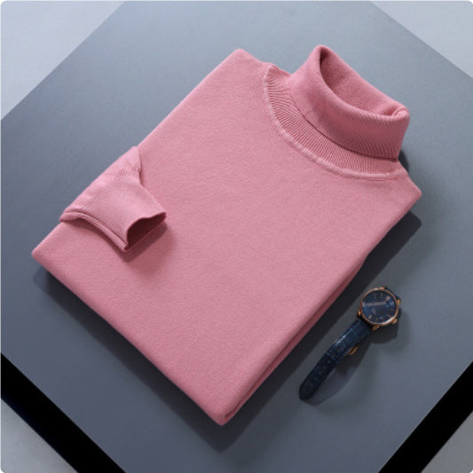 High Lapel Sweater Solid Color Casual