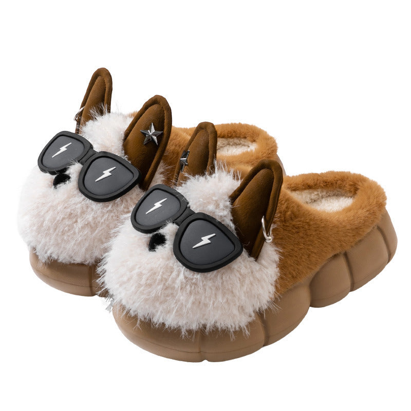 Plush Cotton Slippers – Soft EVA Sole, Round Toe, Flat Heel, Indoor/House Shoes SnugPaws