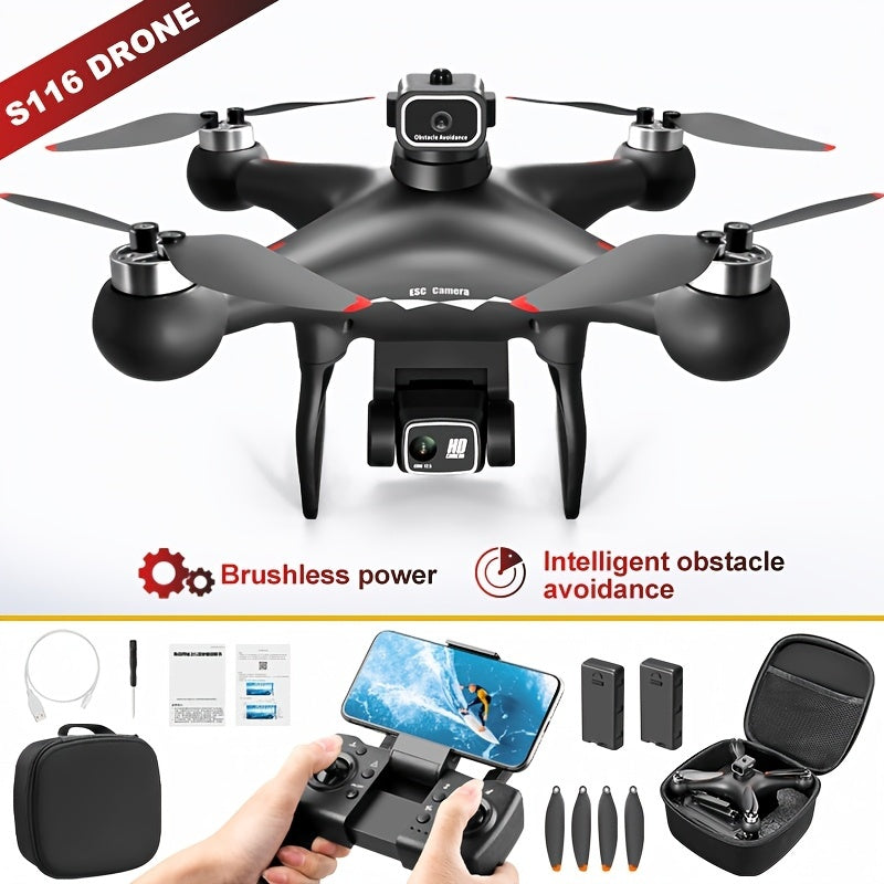 S116 MAX Drone With 4K Dual Camera, 360 Obstacle Avoidance, Brushless Motors, Optical Flow Positioning, WiFi FPV