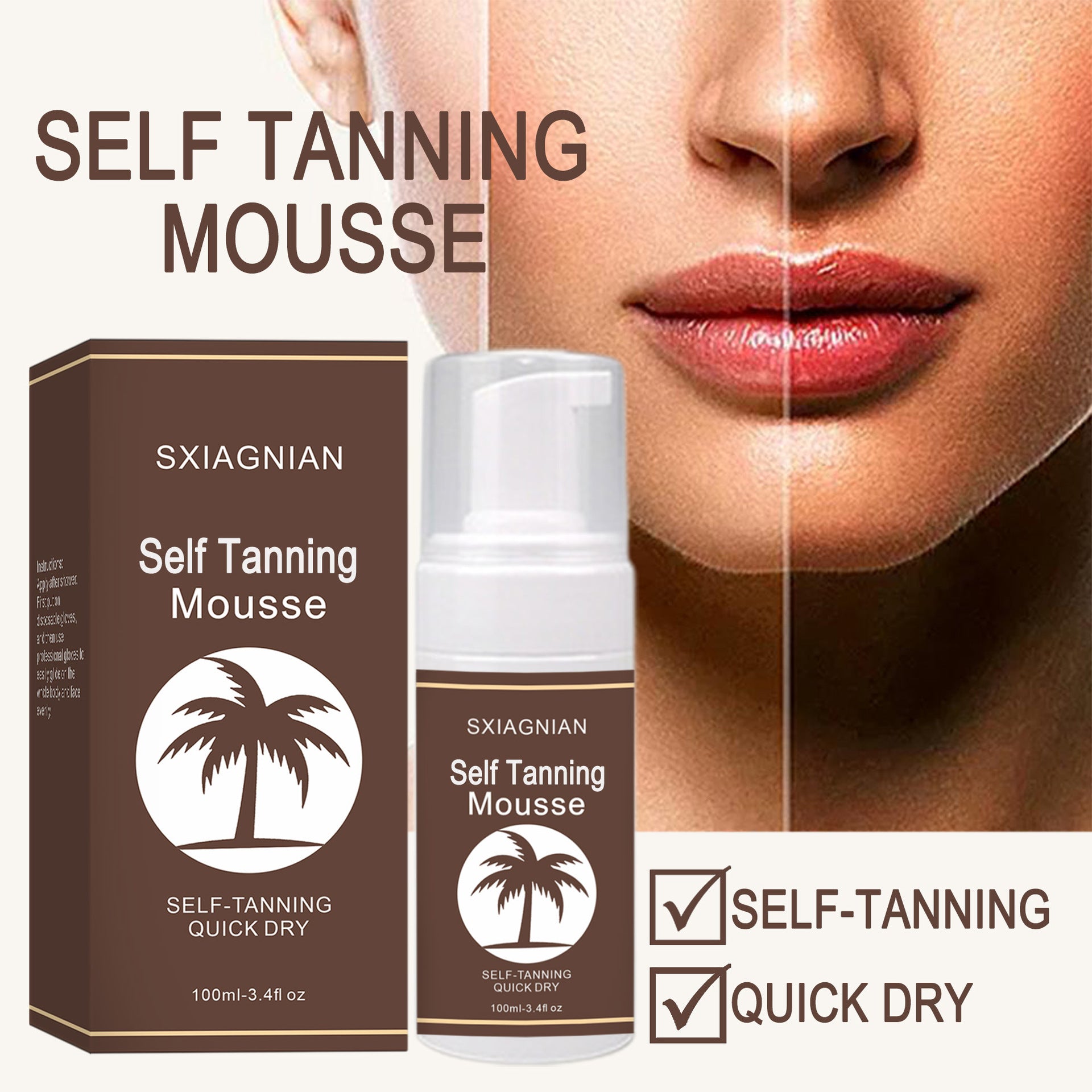 Tanning Mousse Bronzer Moisturizing Without Sun