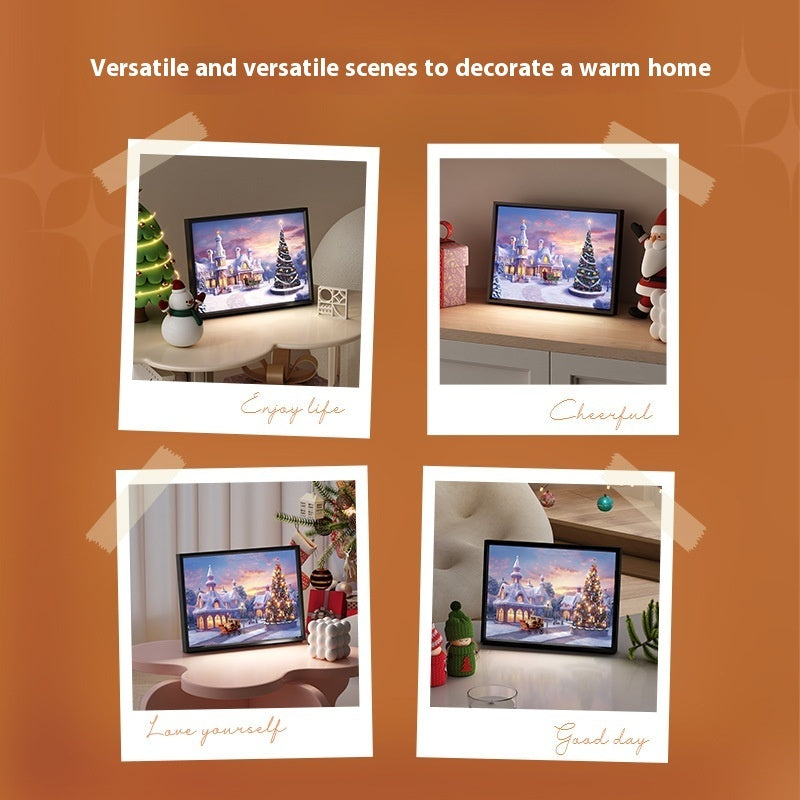 Christmas Mini Bluetooth Speaker Painting with LED Lights