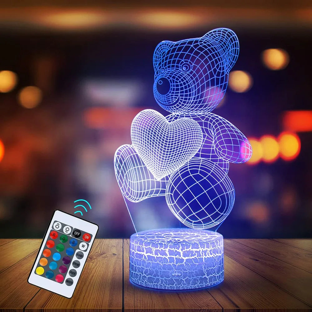 Acrylic 3D Night Light – Home, Bedroom & Holiday Gift
