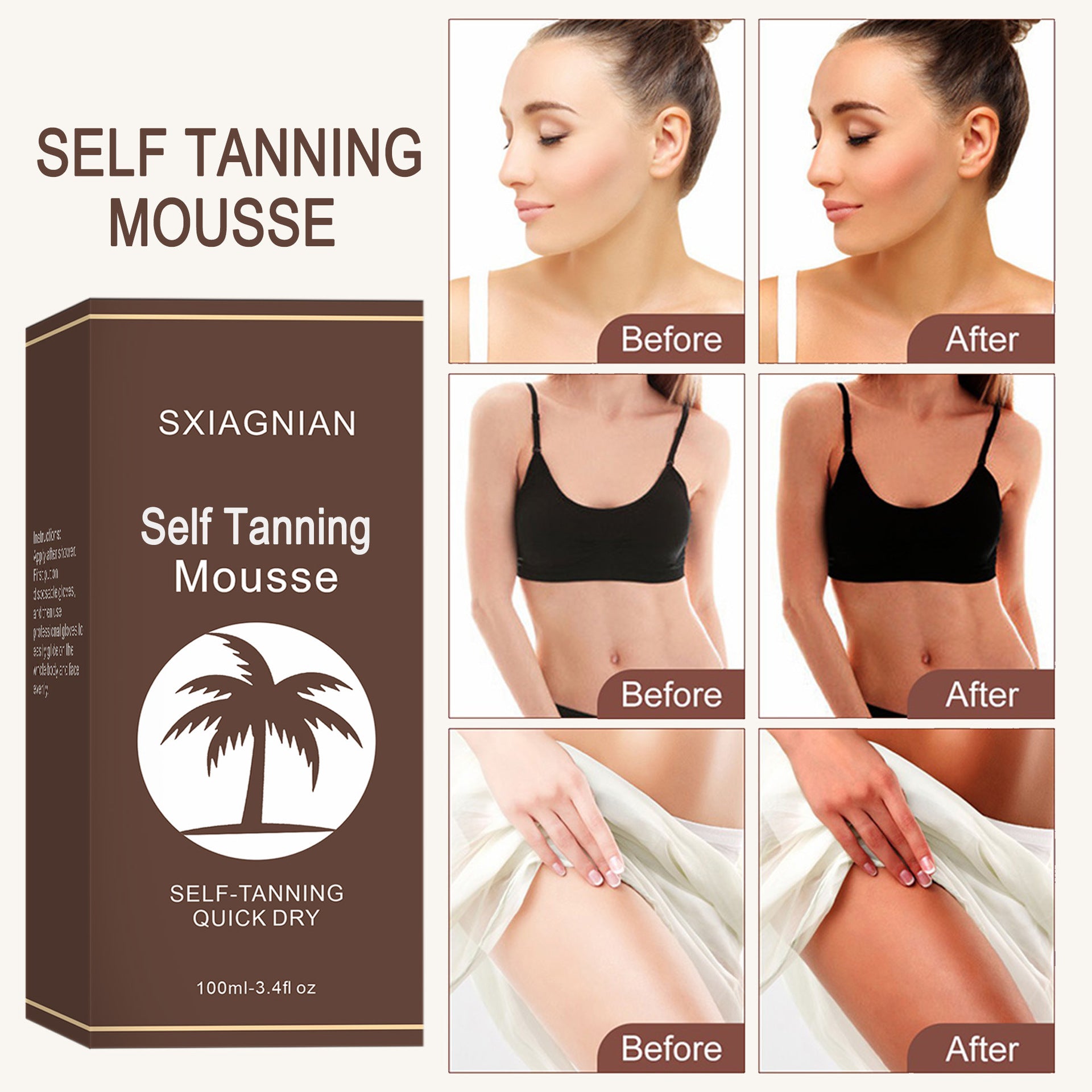 Tanning Mousse Bronzer Moisturizing Without Sun
