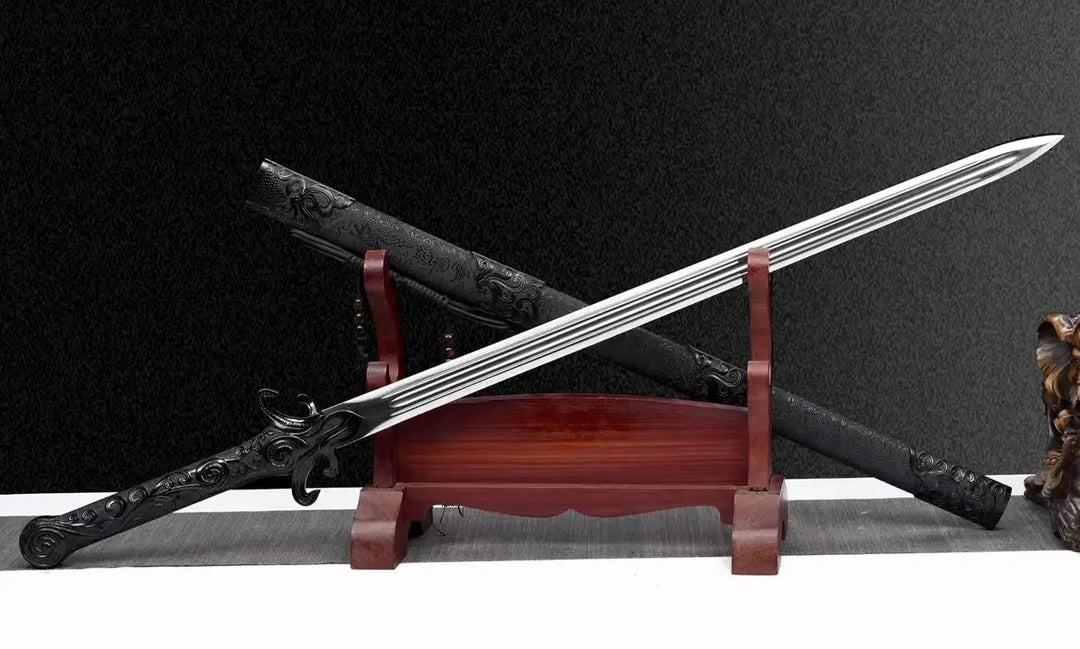 Yuling - Black Integral Sword High Manganese Steel  Self-Defense Cold Weapon  Collection Grade  Unsharpened