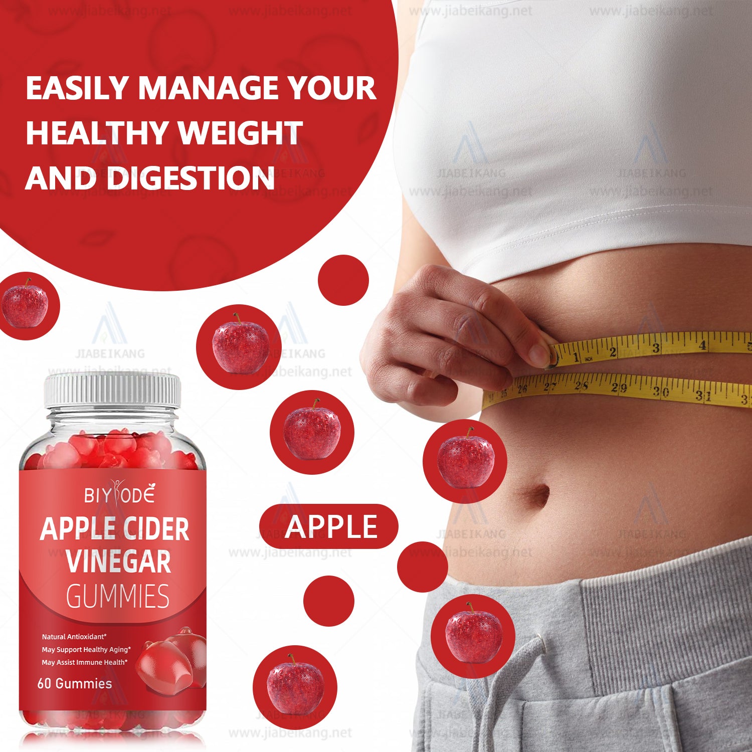 Biyode Wholesale ACV Gummies Cider Vinegar Detox Supplement OEM ODM Manufacturer