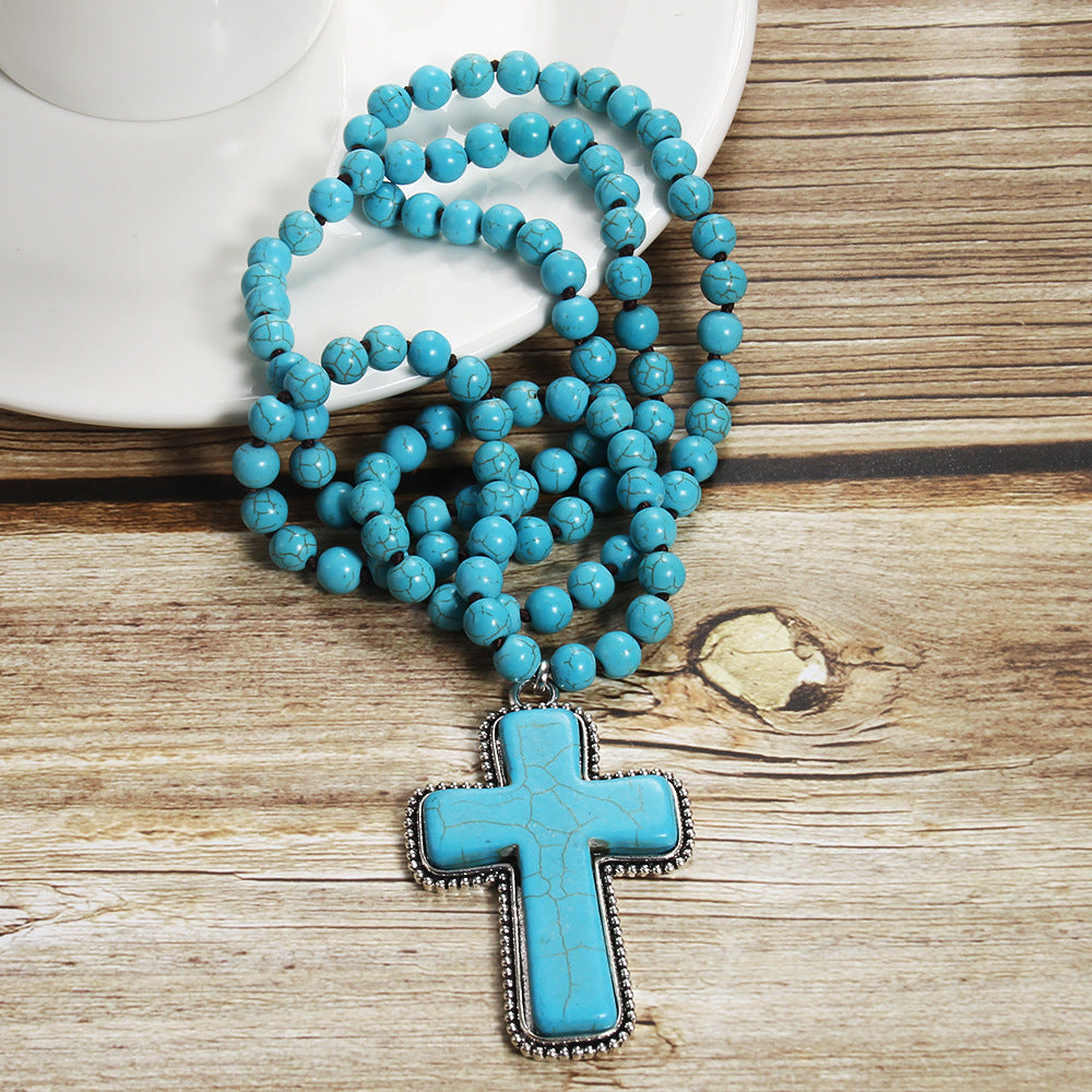 Necklace Cross Pendant Necklace Sweater Chain