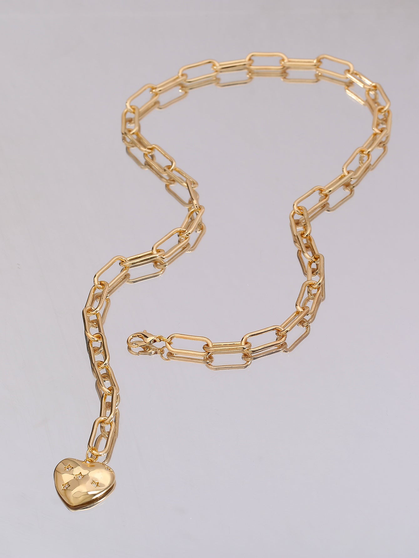 European And N Creative Exaggerated Trend Design Y-tassel Love Copper Micro-inlaid Zircon Necklace Ins Woman