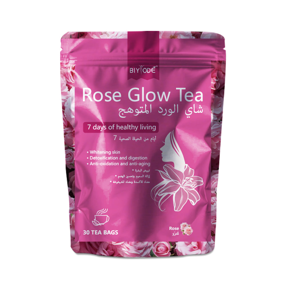Custom Rose Glow Tea Bag Herbal Supplement OEM ODM Factory Manufacturer Wholesale With Rose Glow Herbal Ingredients Chrysanthemum Antioxidant Detox Support Skin Radiance Glow