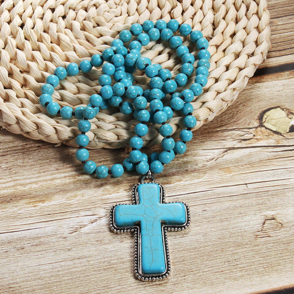 Necklace Cross Pendant Necklace Sweater Chain