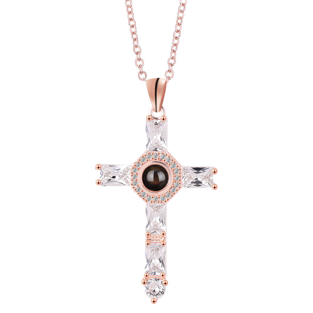 Creative Cross Projection Necklace