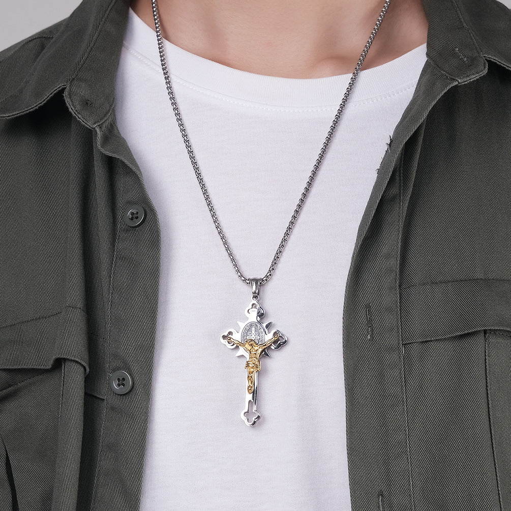 Cross Necklace Three-dimensional Cross Trendy Pendant