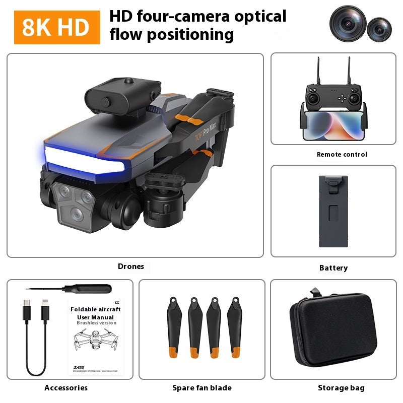 RC Drone with 4K Camera – Brushless Motor, Obstacle Avoidance, WiFi FPV, Vertical Shot - HawkEye P18 Drone