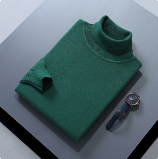 High Lapel Sweater Solid Color Casual