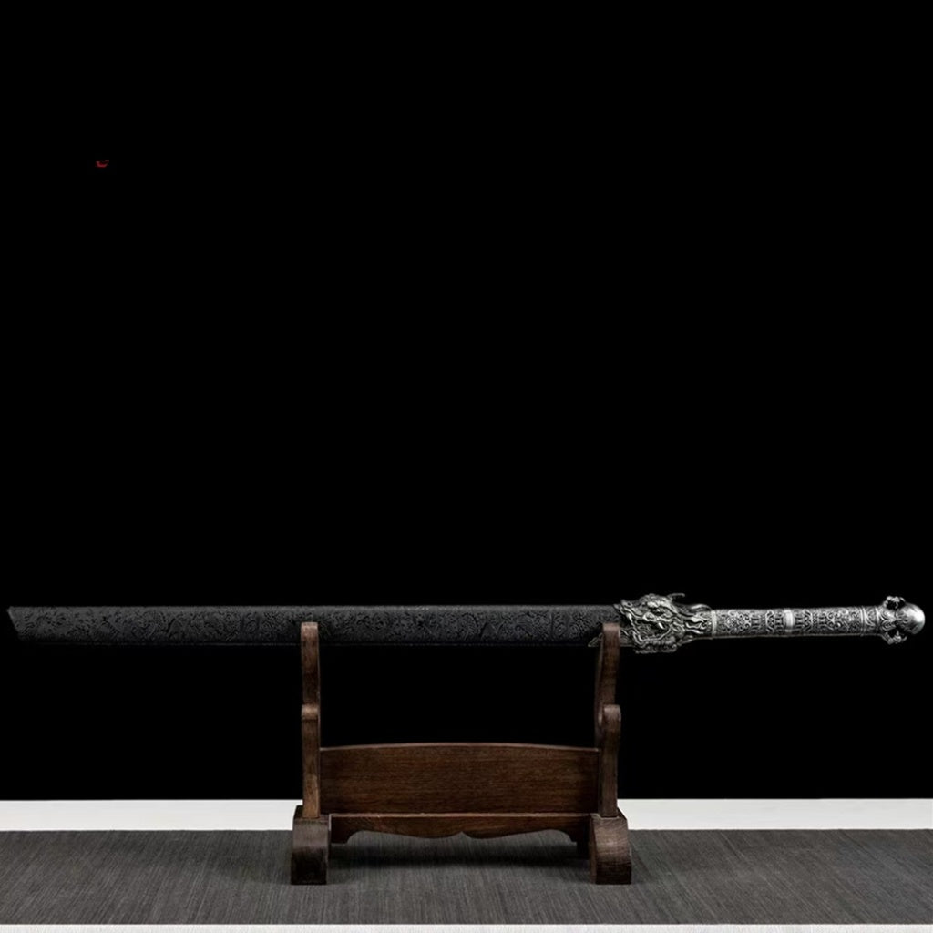 Ancient-Style Han Sword Hand-Forged Cold Weapon Collectible Gift  Decoration High Manganese Steel Integral Double Edged Unsharpened