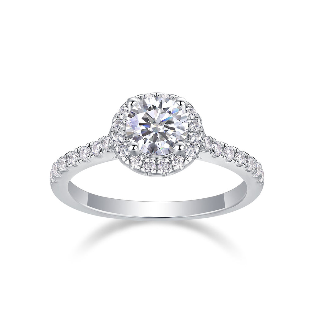 Hug Your Lover With A Large Diamond Ring Luxury Fashion Set With Moissanite Silver Ring