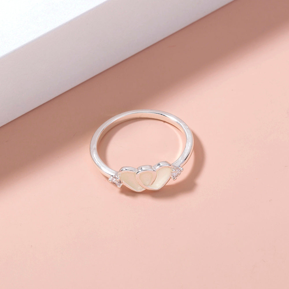 Lovers Hearts Glow-in-the-dark Rings