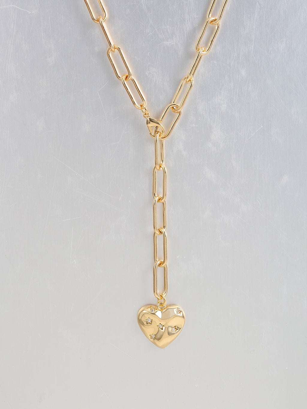 European And N Creative Exaggerated Trend Design Y-tassel Love Copper Micro-inlaid Zircon Necklace Ins Woman