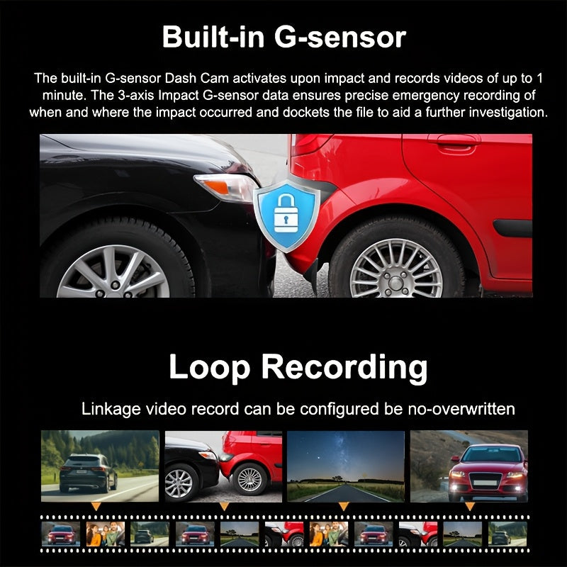 Driving Recorder HD 1080P Three-lens Parking Monitoring With Reversing Image