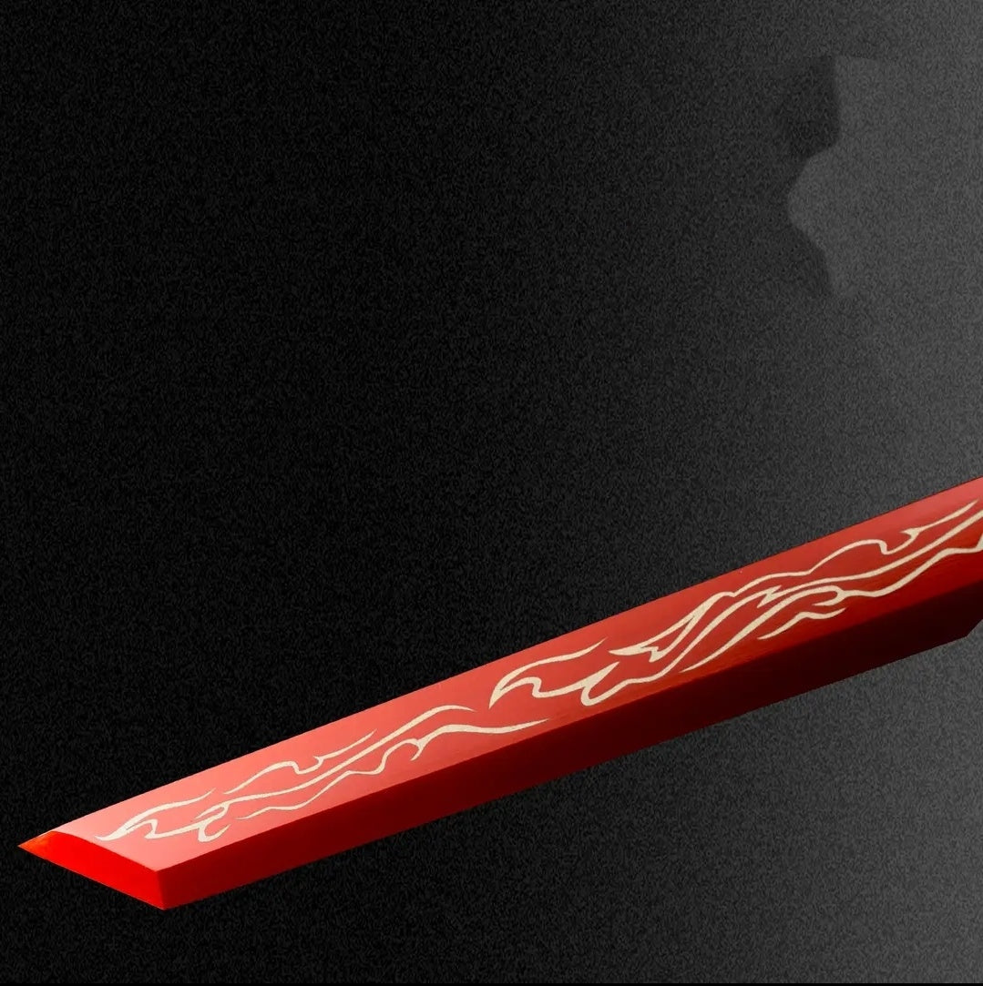 Blazing Flame Integral Tang Dynasty Horizontal Sword High Manganese Steel Self-Defense Cold Weapon  Collection-Grade  Unsharpened