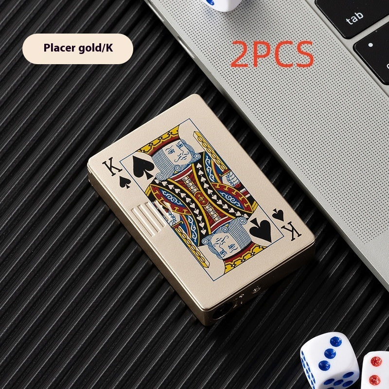 Poker Card Metal Windproof Straight Forward Creative Personalized Lighter