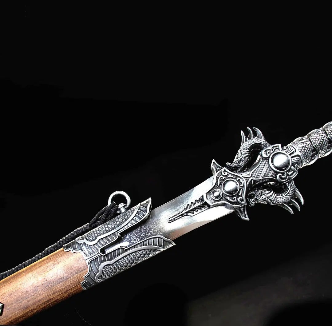 Xiehun Sword One-piece Hundred-Refined Pattern Steel Collectible Cold Weapon Unsharpened Not For Self-Defense