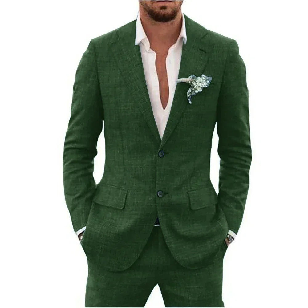 Men's Two-piece Suit Casual Daily Slim Fit