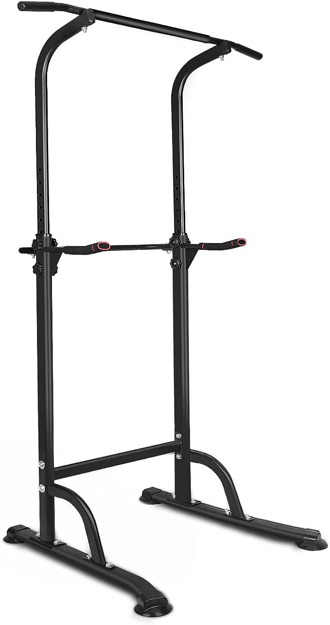 Sport Power Tower Workout Dip Station Pull Up Bar, Height Adjustable Multi-Function Dip Stand For Home Gym Strength Training Fitness Equipment