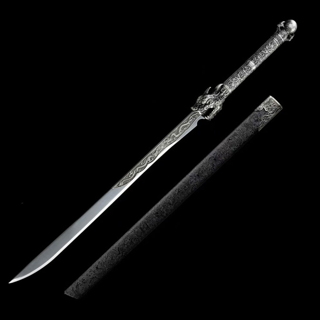 Ancient-Style Han Sword Hand-Forged Cold Weapon Collectible Gift  Decoration High Manganese Steel Integral Double Edged Unsharpened