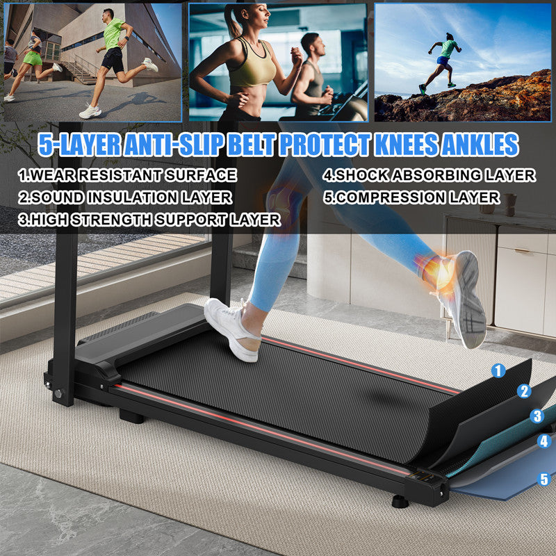 EU Electric Treadmill, Folding Treadmill For Home Up To 12 Kmh, With LED Display, App, Compact Treadmill For Home And Office, Weighing 120KG