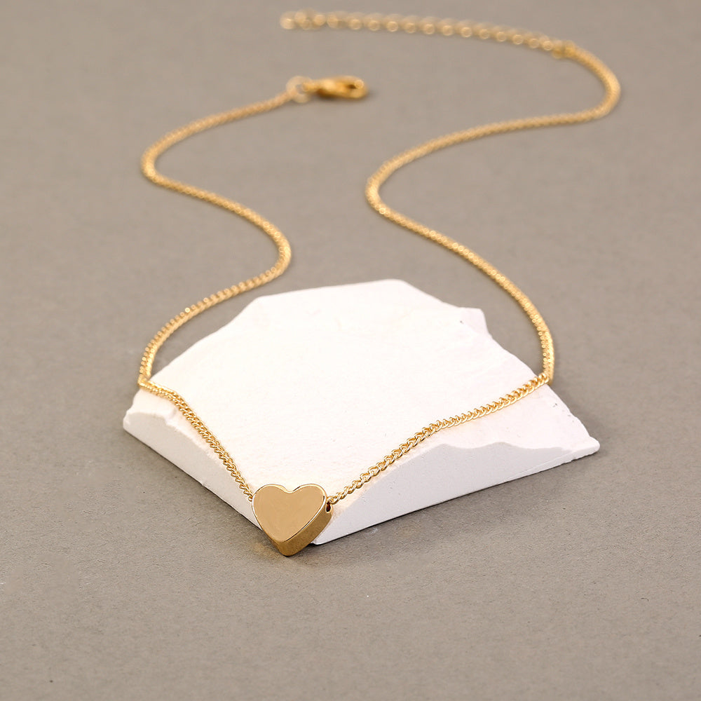 Europe And The United States New Personality INS Copper Love Safety Pin Pendant Multi-layer Copper Collarbone Chain Necklace Woman