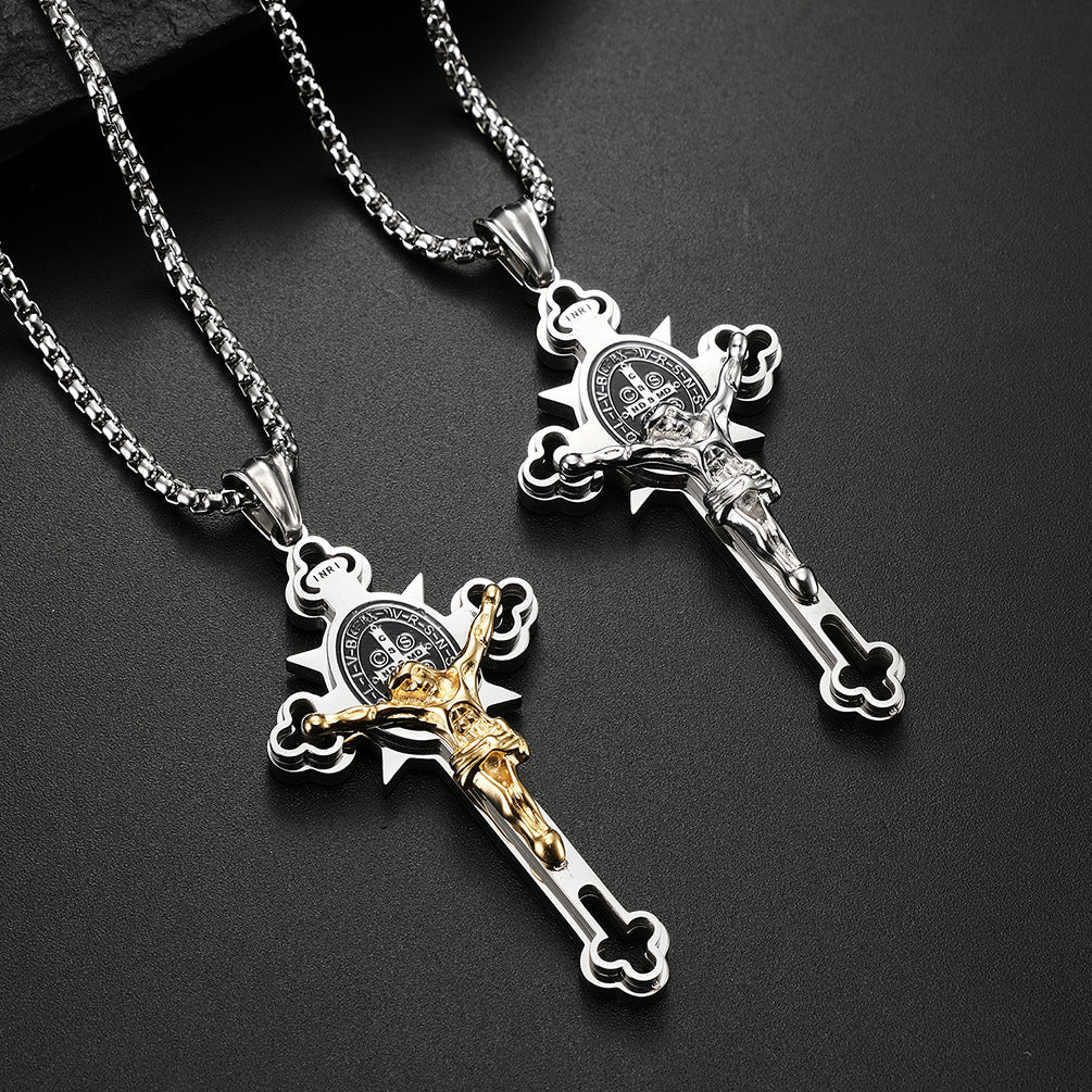 Cross Necklace Three-dimensional Cross Trendy Pendant
