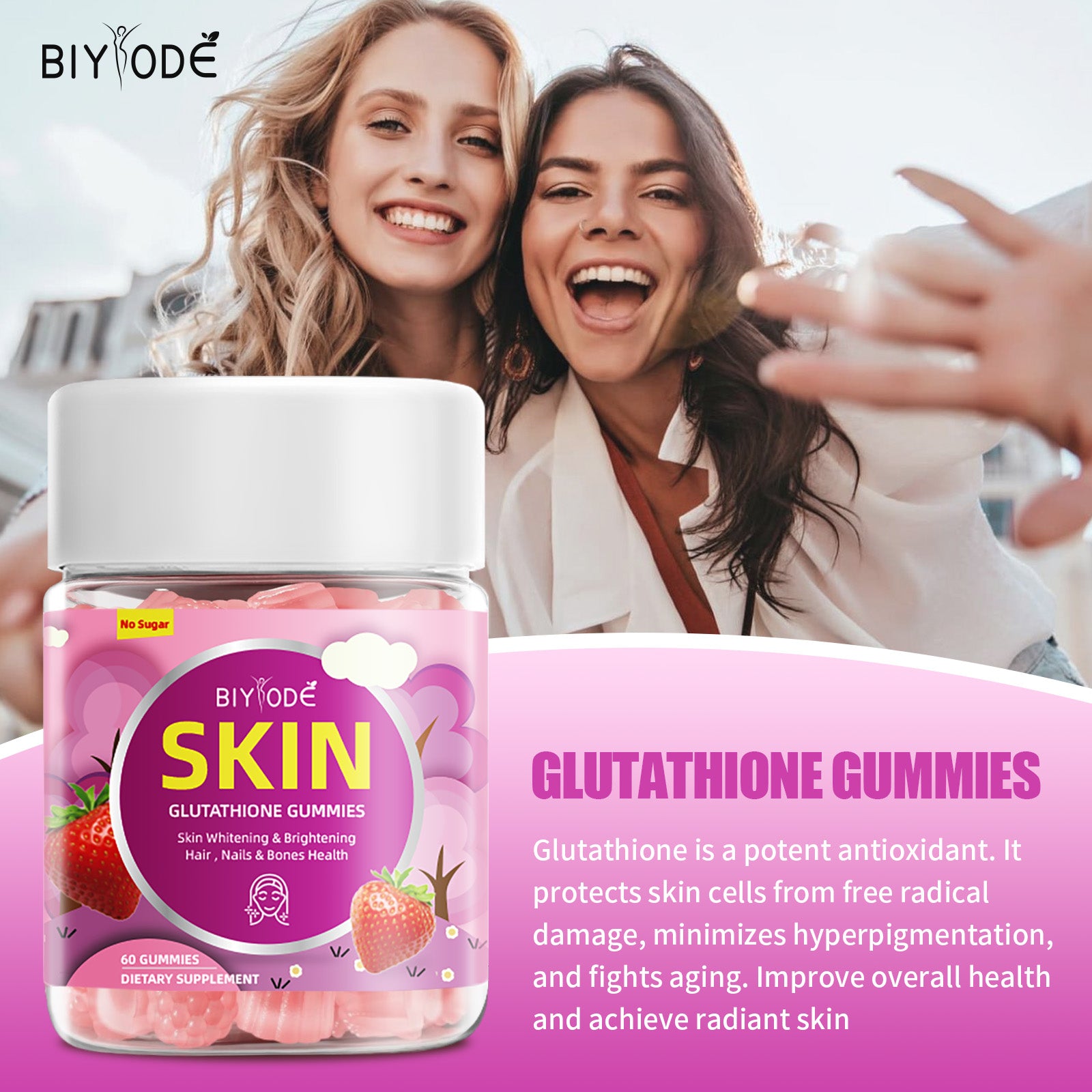 Wholesale Certified Gummies Manufacturer NSF HALAL COA GMP Skin Whitening Hair Nails Bone Health Supplement