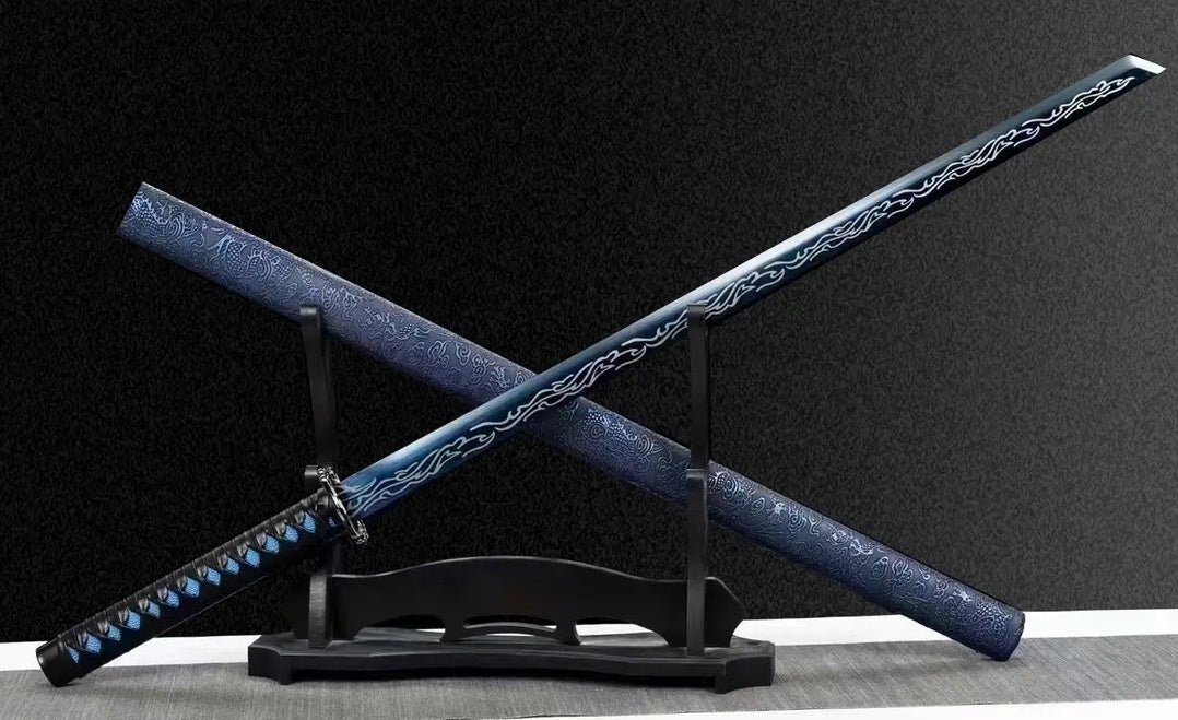 Blue Dragon Tang Horizontal Saber From Longquan One-piece High Manganese Steel Collectible Cold Weapon Unsharpened Not For Self-Defense