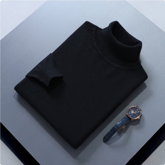 High Lapel Sweater Solid Color Casual