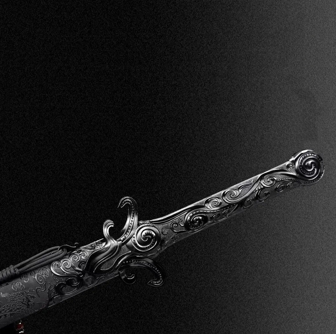 Yuling - Black Integral Sword High Manganese Steel  Self-Defense Cold Weapon  Collection Grade  Unsharpened