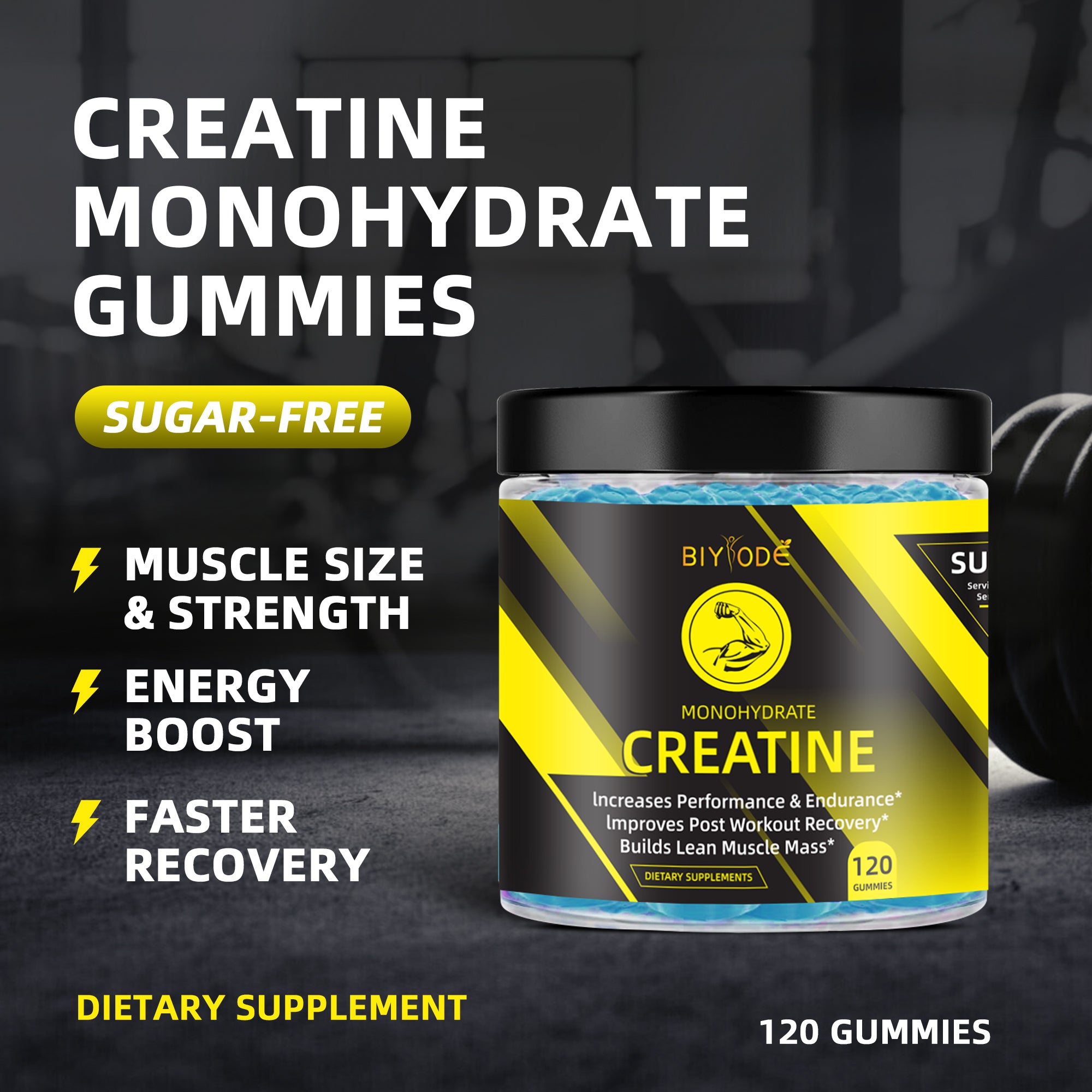 Ready Stock Wholesale Fast Shipping Healthcare Supplements Pre Workout Health Products Creatine Monohydrate Gummies