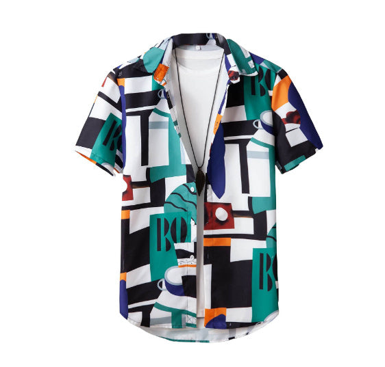 Men's Casual Cotton And Linen Men's Short-sleeved Shirt Men