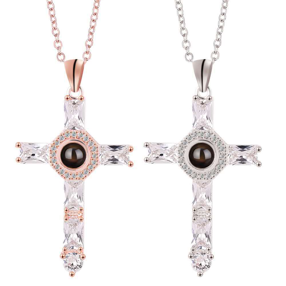 Creative Cross Projection Necklace