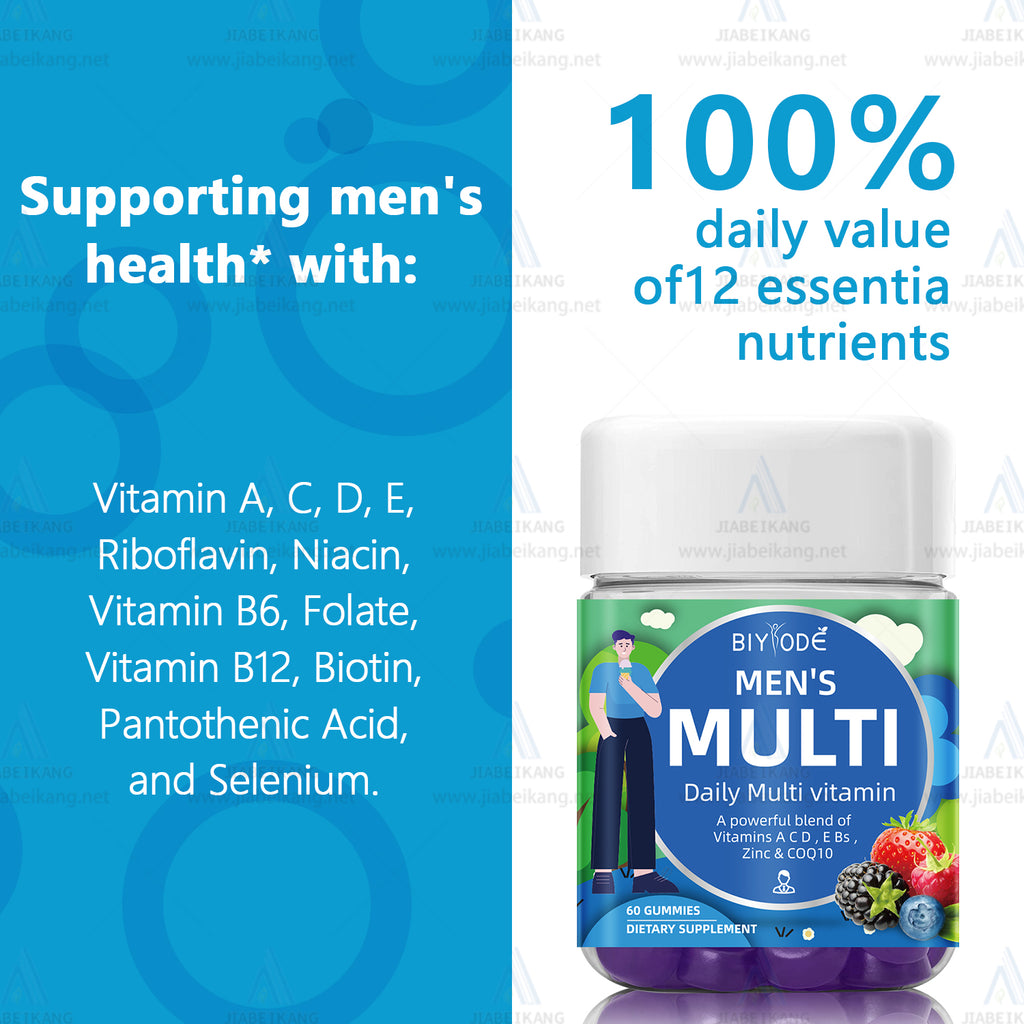 Hot Sale Men Multivitamin Supplement OEM ODM Custom Private Label Energy Vitality Support Gummies Tablets Capsules