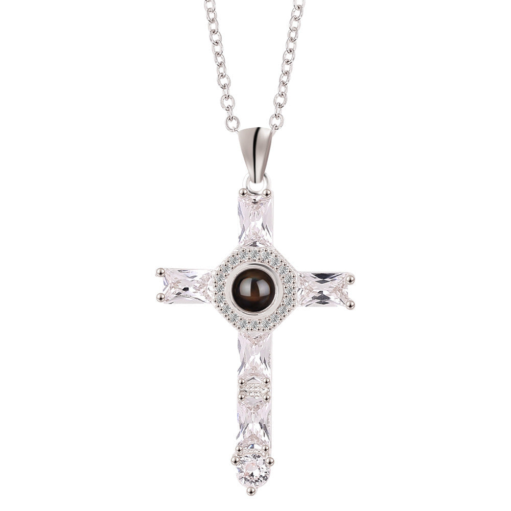 Creative Cross Projection Necklace