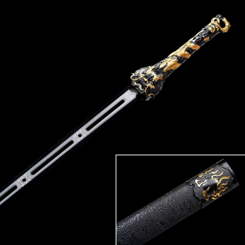 Handmade Integrated High Manganese Steel Swords Tang Heng Dao Xiu Chun Dao Embroidered Spring Saber For Jinyiwei, Unsharpened Cold Weapons